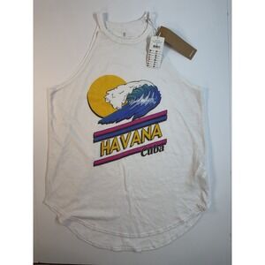 Havana Cuba Tank Top Graphic Beach Wave Shirt Sleeveless Mens Small‎ NWT